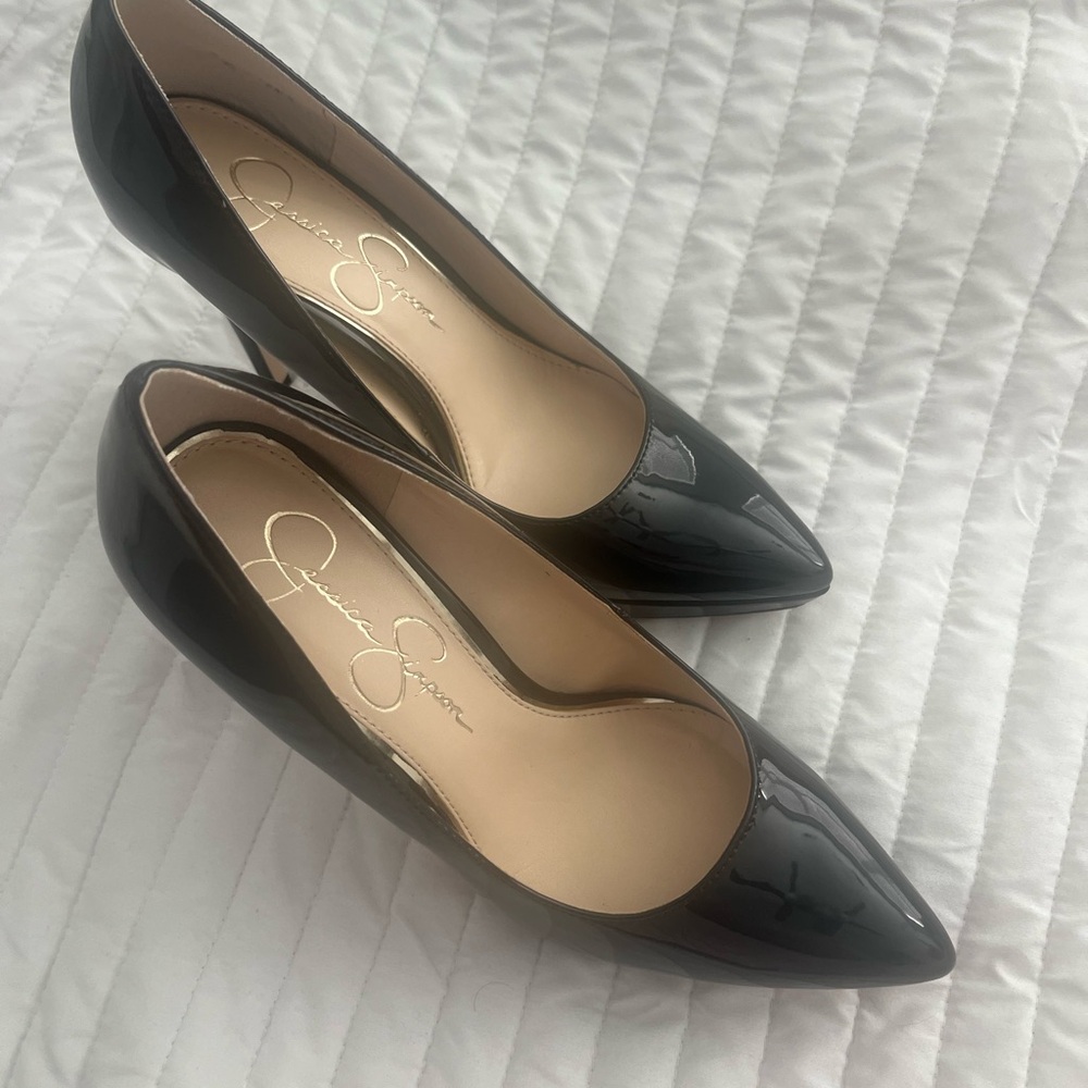 Jessica Simpson Glossy Black Heels